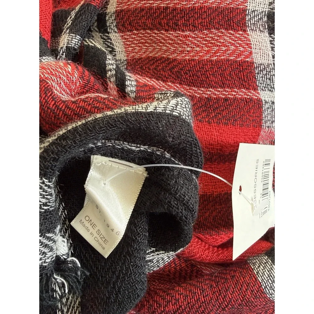 EST. 1946 Womens Scarf One Size Plaid Polyester  Viscose Christmas‎ Ready Scarf